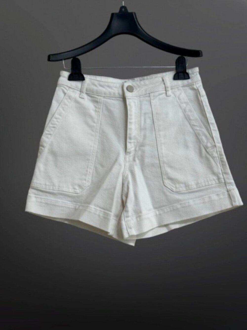 THE WHITE COMPANY RARE Structured Denim High Rise Shorts White Size 6 NWOT